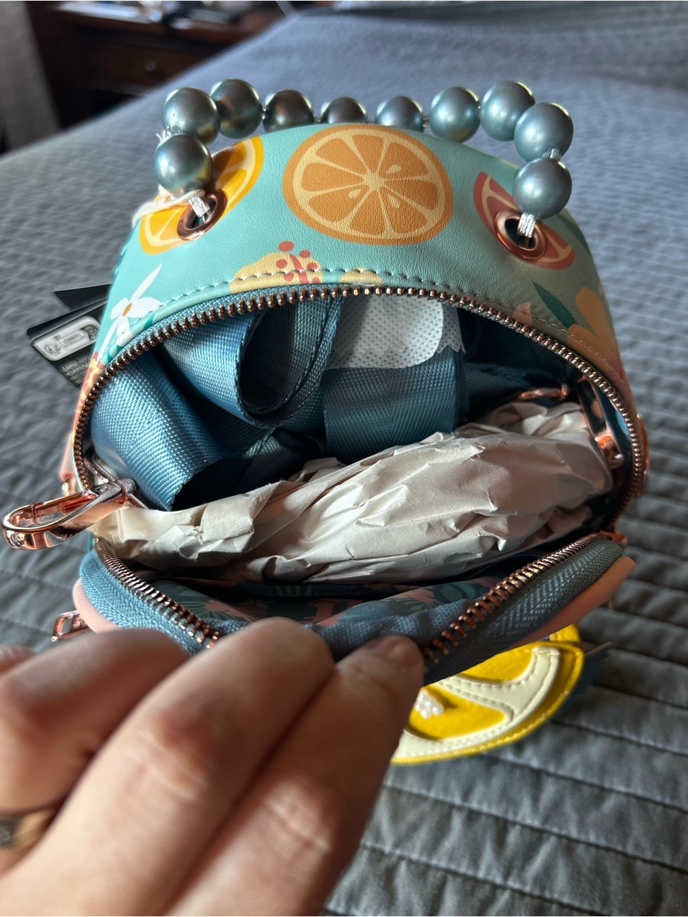 Loungefly Floral Citrus Mini Backpack - Picture 4 of 13
